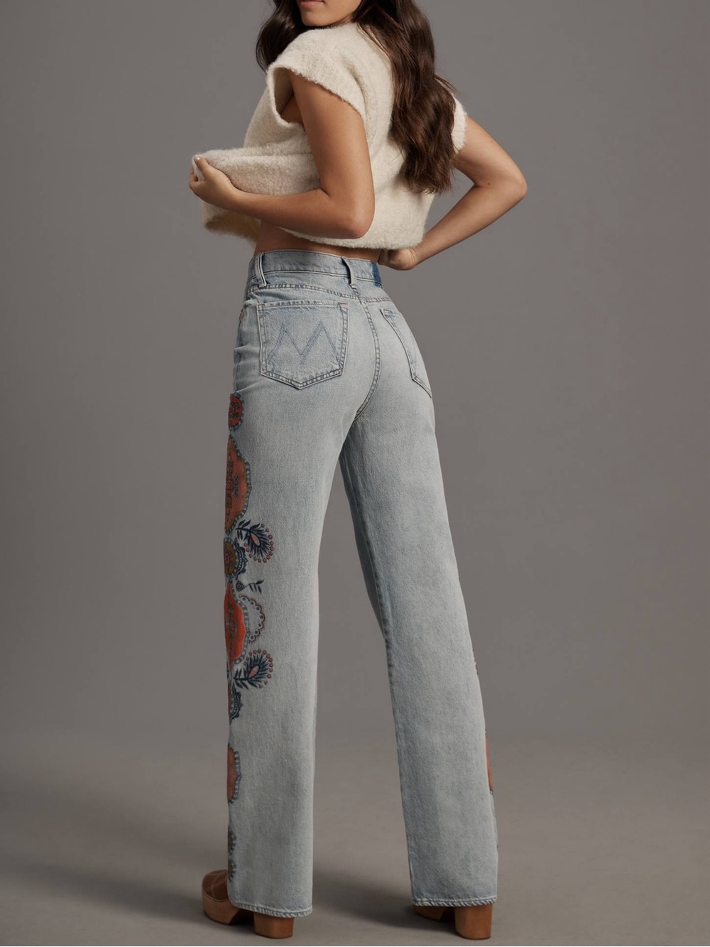Mother The Maven Sneak High-Rise Wide-Leg Jeans size 30 NWOT - Picture 2 of 7